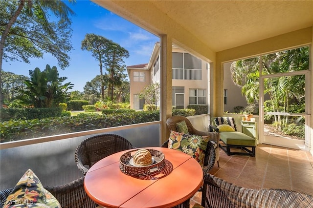 view of sunroom