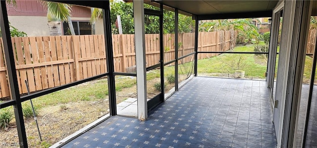 view of unfurnished sunroom