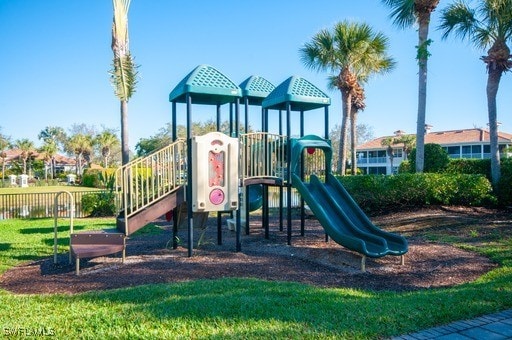 community play area with fence