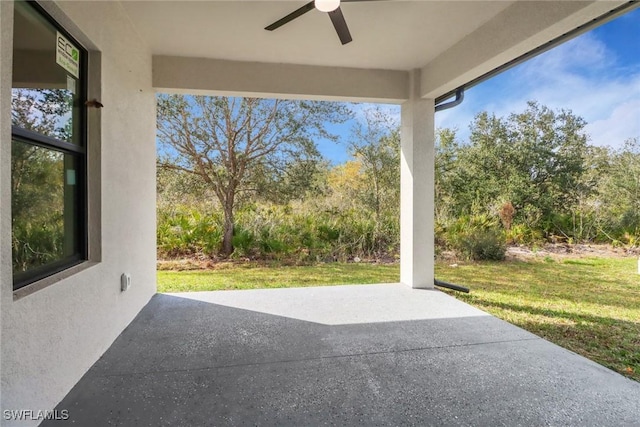 view of patio / terrace with ceiling fan