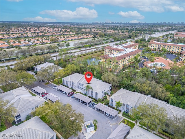 bird's eye view with a residential view