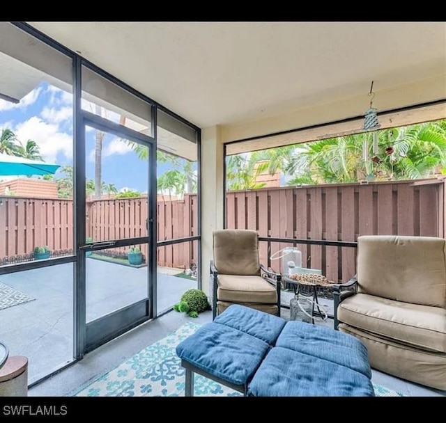 view of sunroom