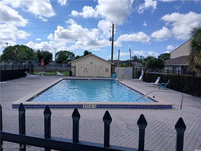 view of pool with a patio