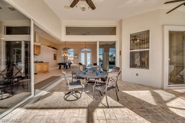 view of patio with ceiling fan