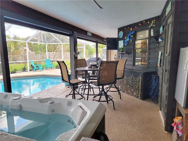 401 SE 8th Ter, Cape Coral, FL 33990 - sunroom / solarium featuring a jacuzzi
