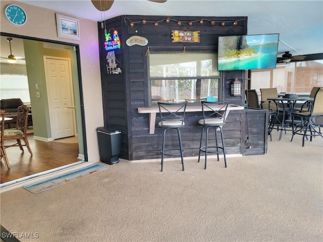 401 SE 8th Ter, Cape Coral, FL 33990 - bar area with ceiling fan and carpet flooring