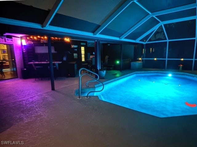 401 SE 8th Ter, Cape Coral, FL 33990 - swimming pool featuring a patio and a lanai