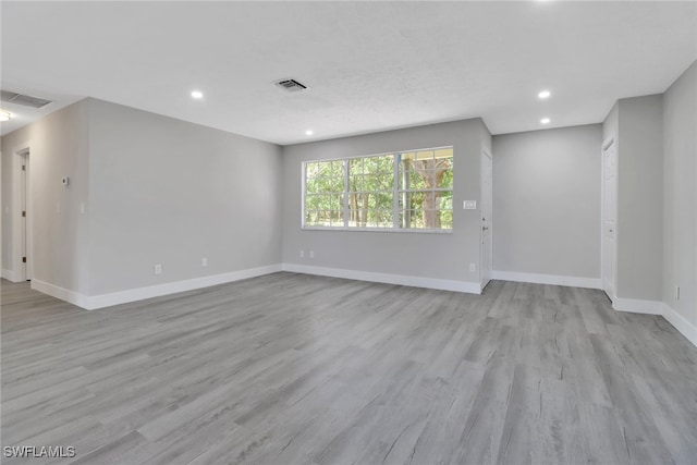 empty room featuring light wood-type flooring