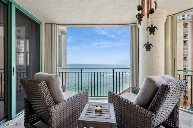 balcony with a water view