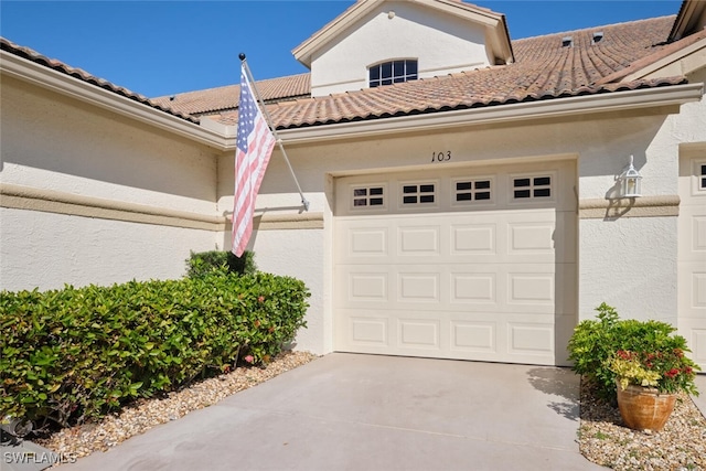 view of garage