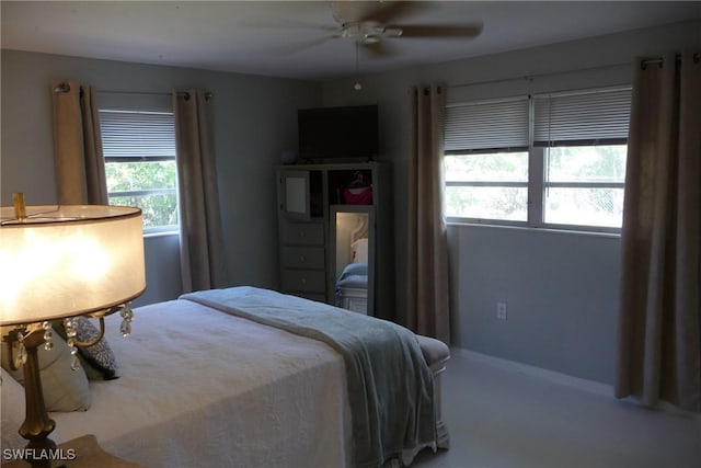 bedroom featuring a ceiling fan