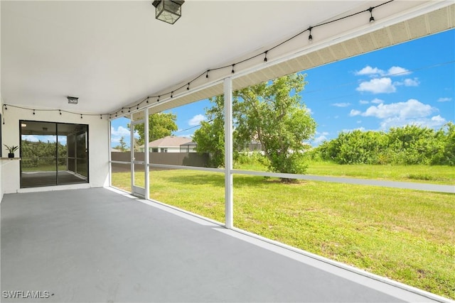 view of unfurnished sunroom