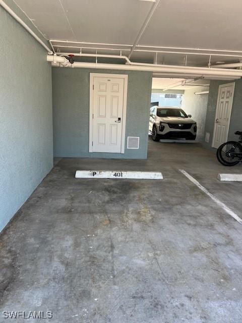 view of garage