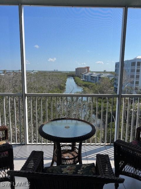 balcony with a water view