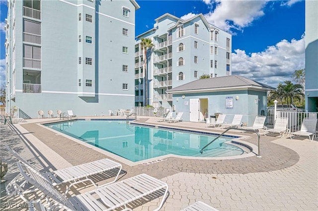 view of pool with a patio area