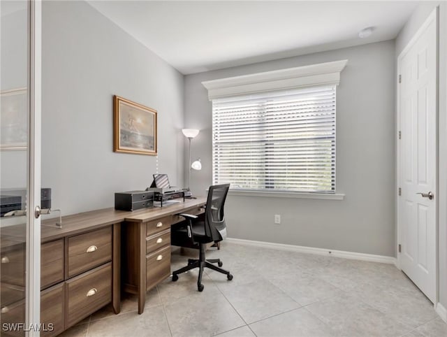 view of tiled office