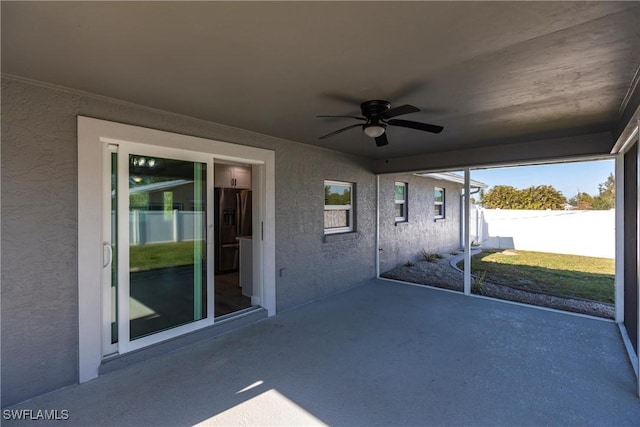 view of patio / terrace with ceiling fan