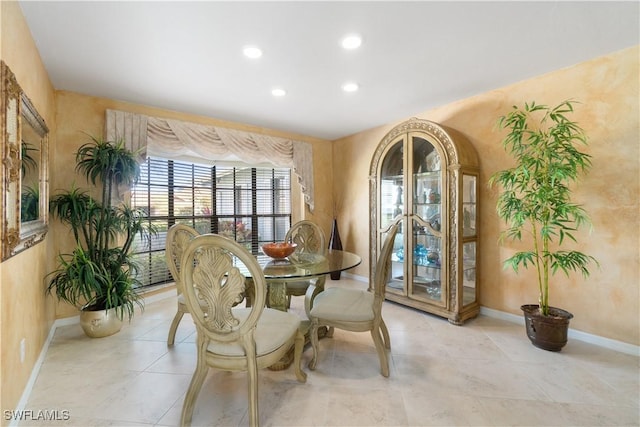 view of tiled dining area