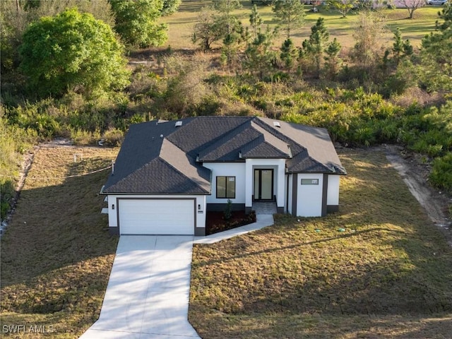 exterior space featuring a garage