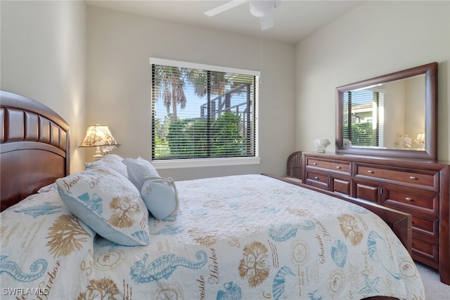 bedroom featuring ceiling fan