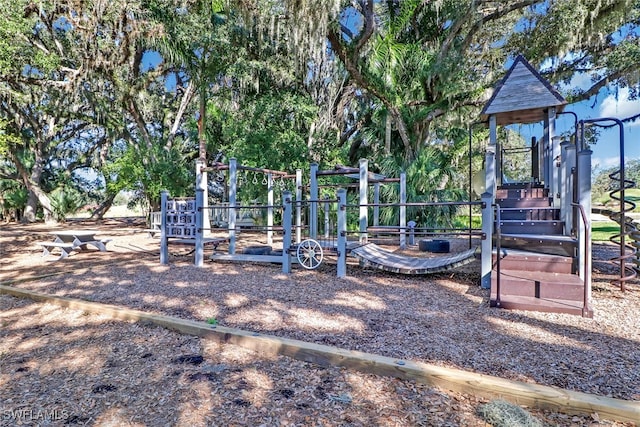 view of jungle gym