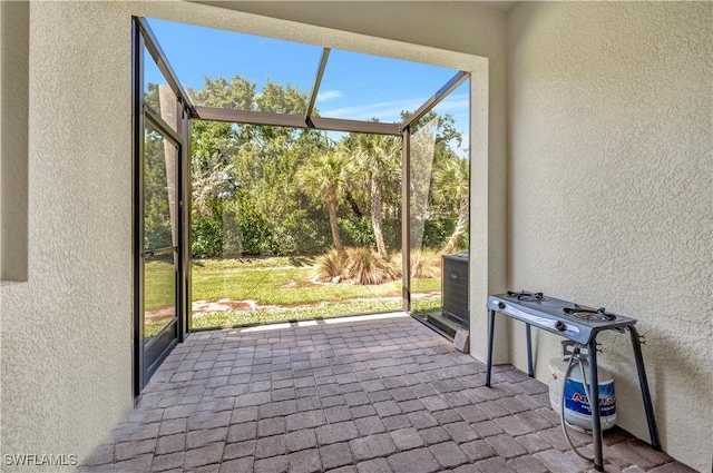 view of unfurnished sunroom