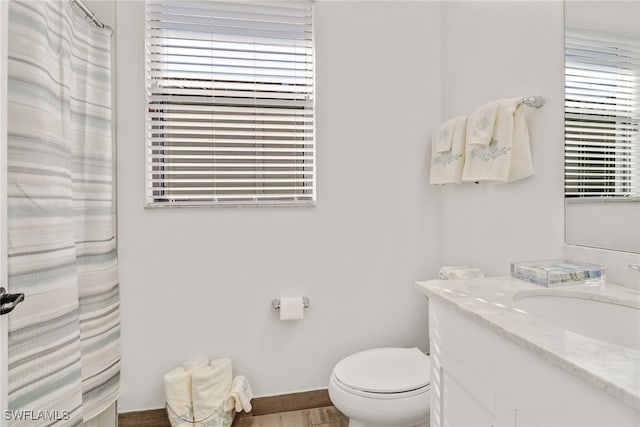 bathroom with vanity and toilet