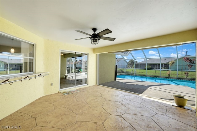 pool with ceiling fan