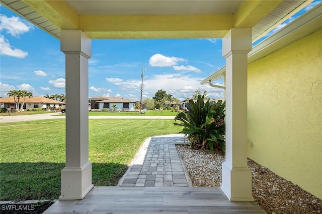 view of patio / terrace with a residential view