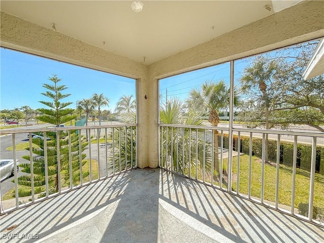 view of unfurnished sunroom