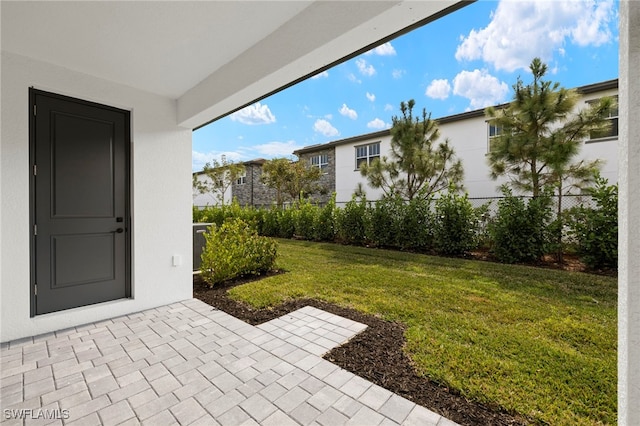 view of yard featuring fence