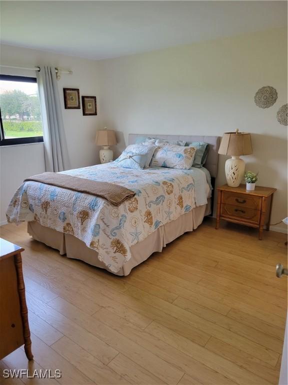 bedroom featuring light hardwood / wood-style flooring