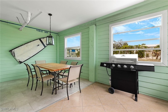 view of tiled dining room