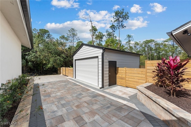 view of garage