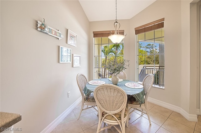 view of tiled dining space