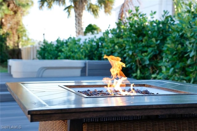 exterior details featuring a fire pit