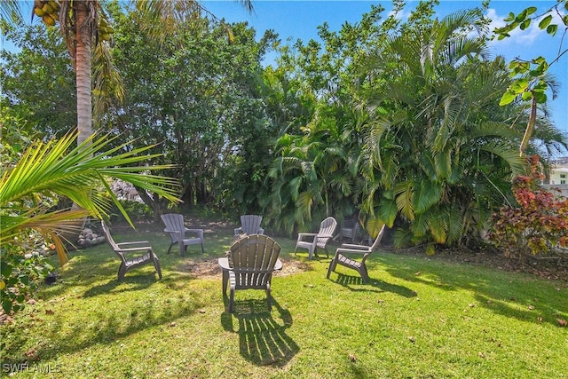 23250 El Dorado Blvd, Bonita Springs, FL 34134 - view of green lawn with a fire pit