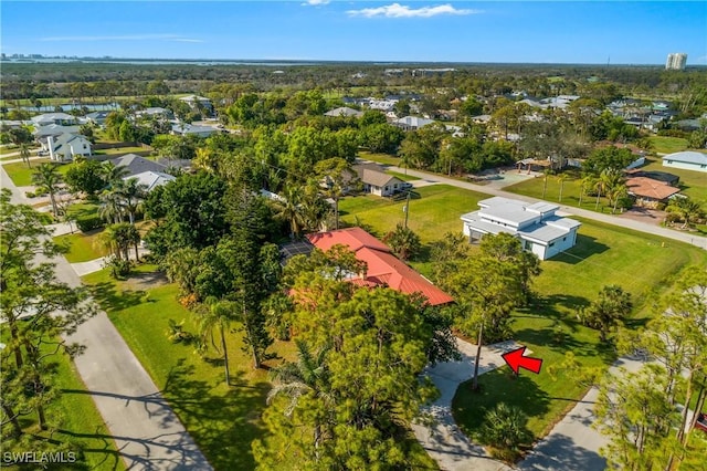 bird's eye view with a residential view