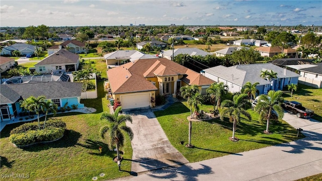 birds eye view of property with a residential view