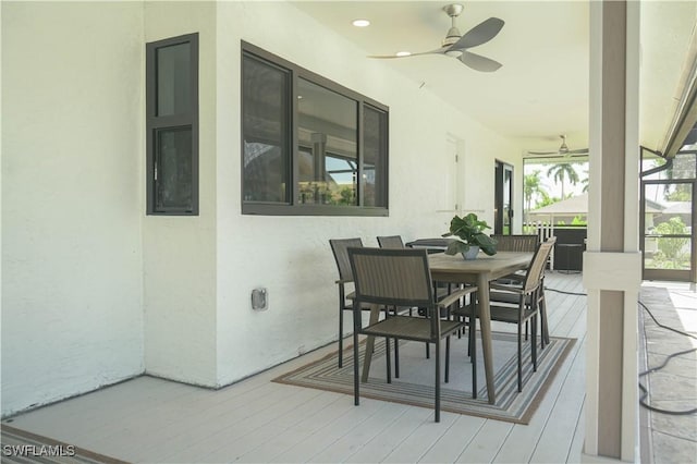 view of patio with ceiling fan