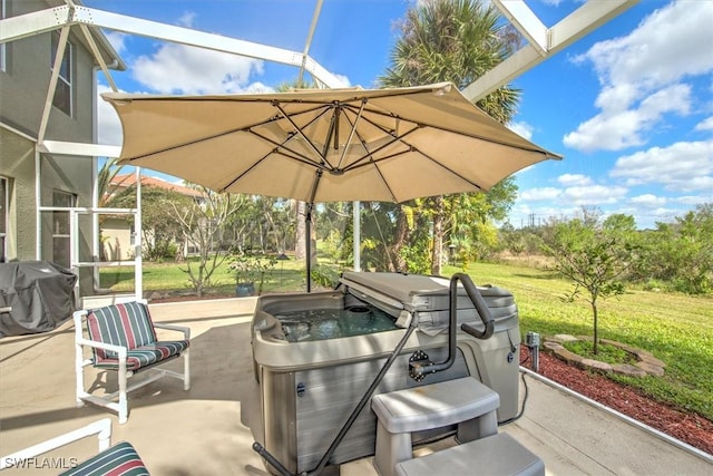 view of patio with grilling area