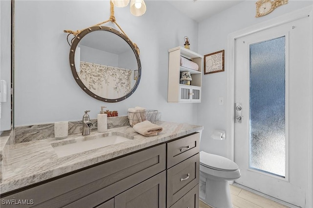 bathroom with vanity and toilet