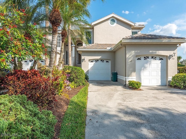 view of front of home with a garage