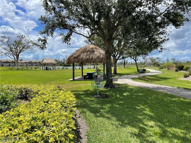 view of home's community featuring a gazebo and a yard