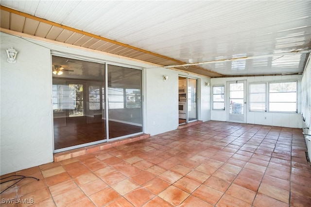 view of unfurnished sunroom