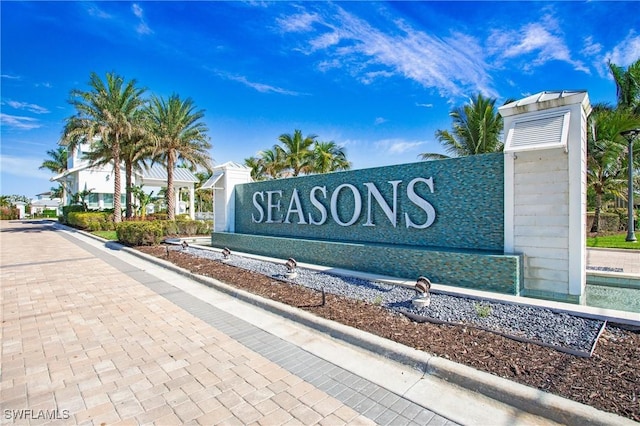 view of community sign