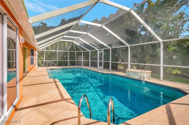 pool featuring a patio area