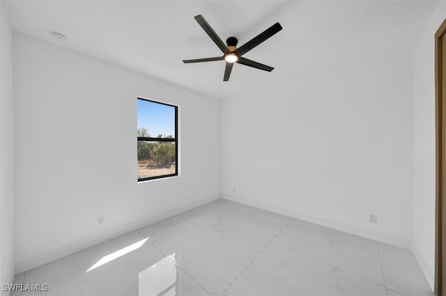 unfurnished room featuring ceiling fan