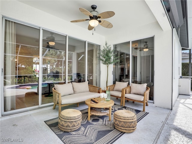 8850 Springwood Ct, Bonita Springs, FL 34135 - view of patio featuring a ceiling fan and outdoor lounge area