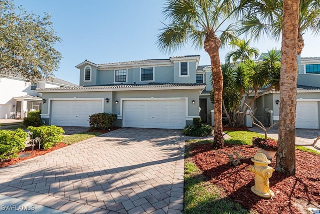 view of front of house with a garage